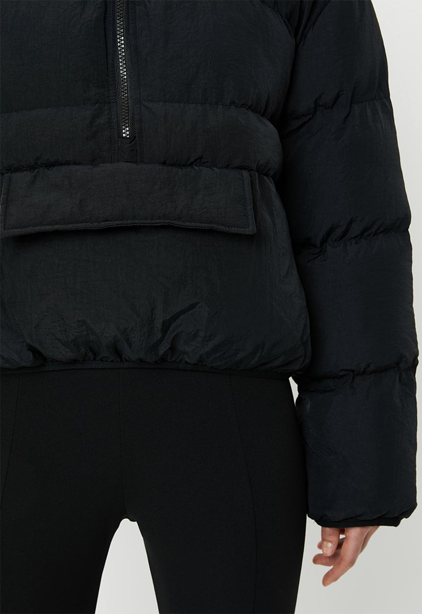 Missguided - Cropped overhead puffer jacket - black