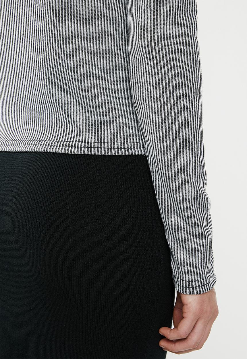 Missguided - Stripe grown on neck top - grey