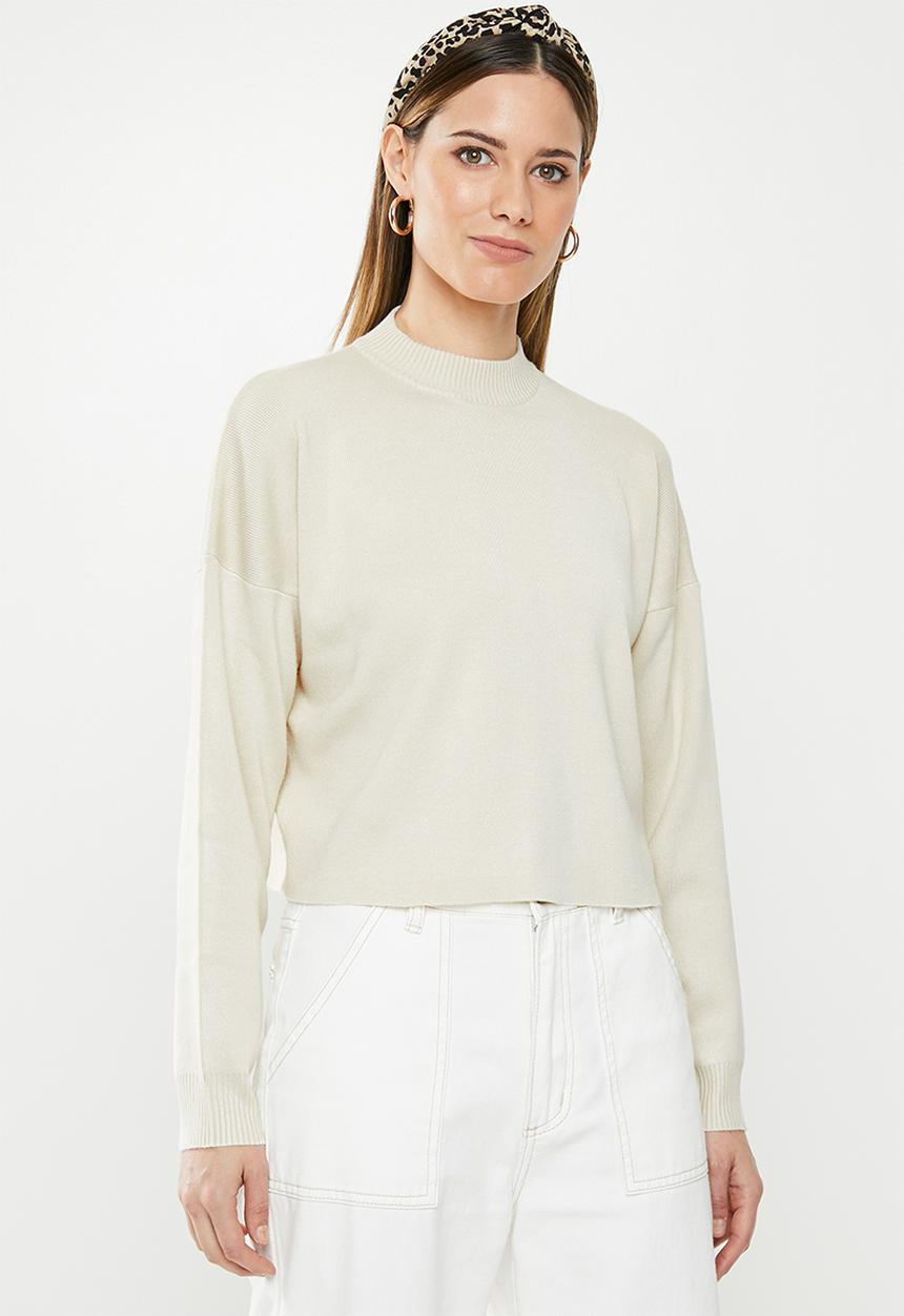 Missguided - Funnel neck crop jumper - cream