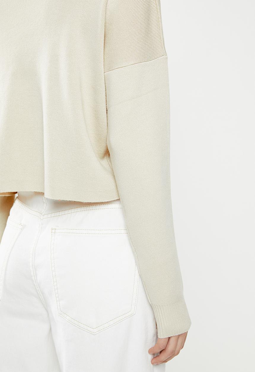 Missguided - Funnel neck crop jumper - cream