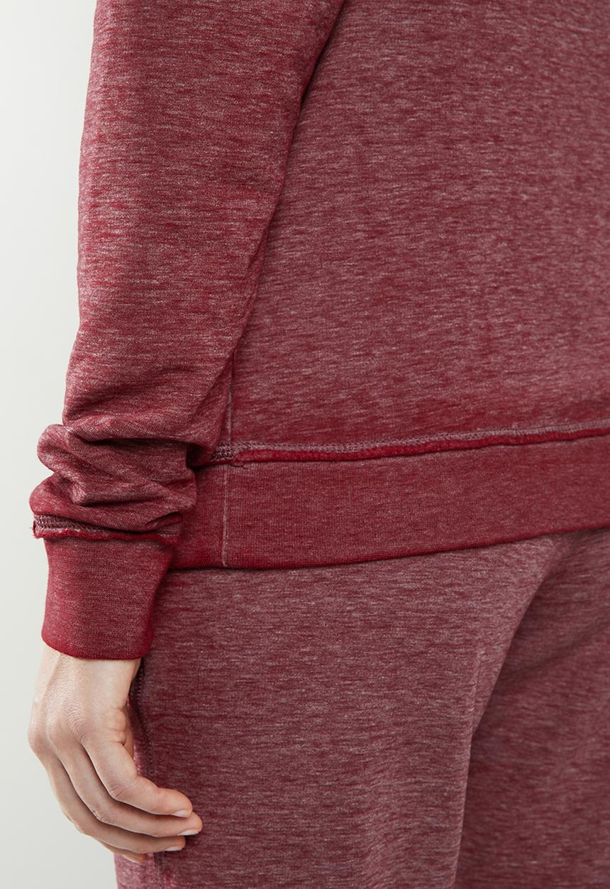 GUESS - Long sleeve burnout top - burgundy