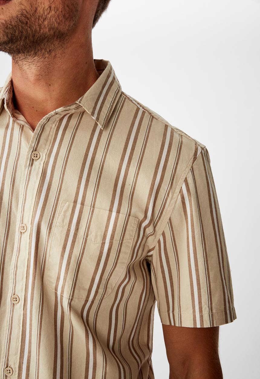 Cotton On - Vintage prep short sleeve shirt - beige 