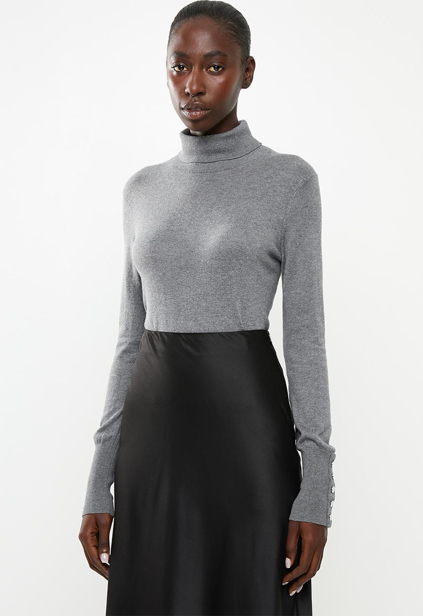 Vero Moda - Milda long sleeve roll neck - grey