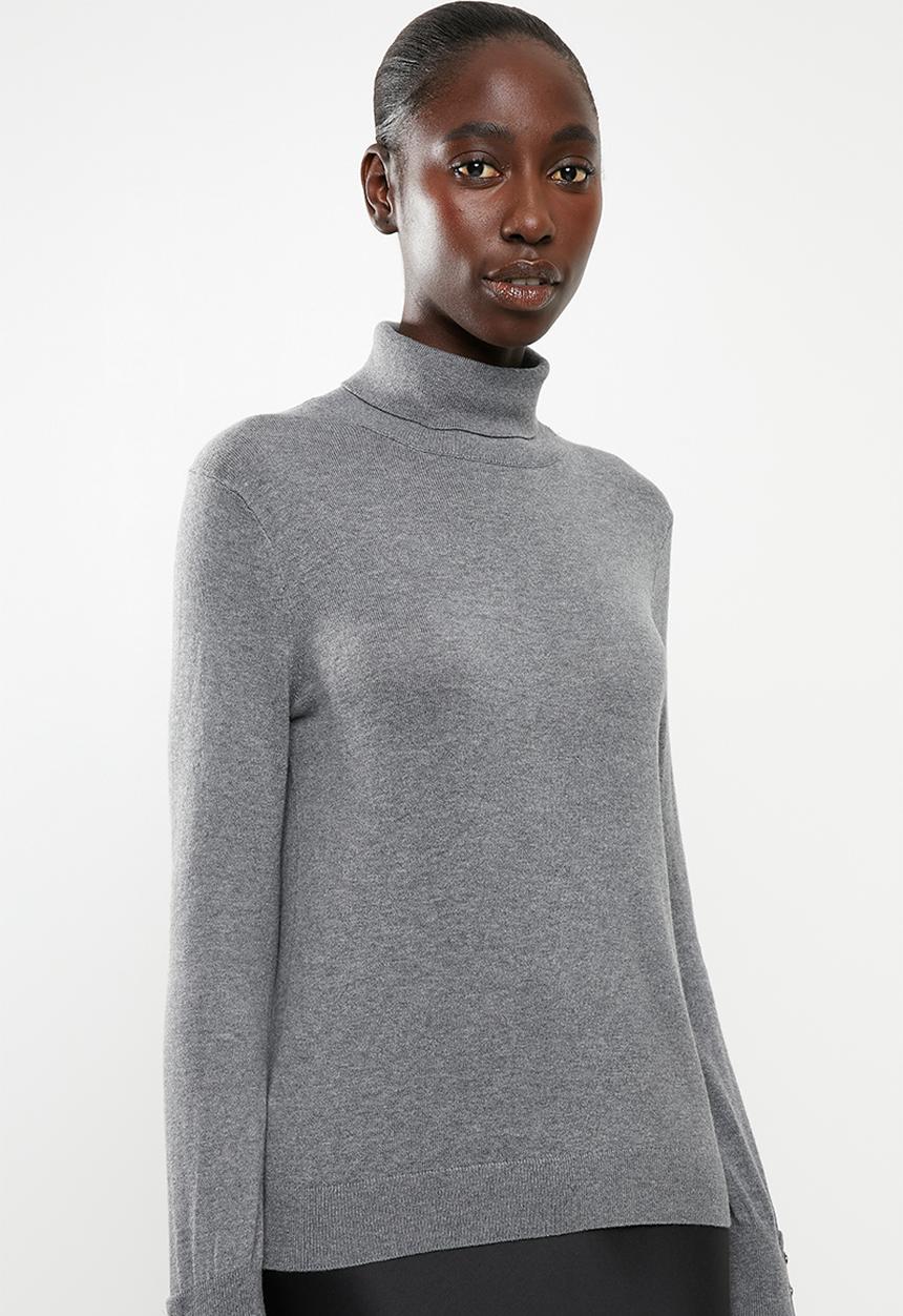 Vero Moda - Milda long sleeve roll neck - grey