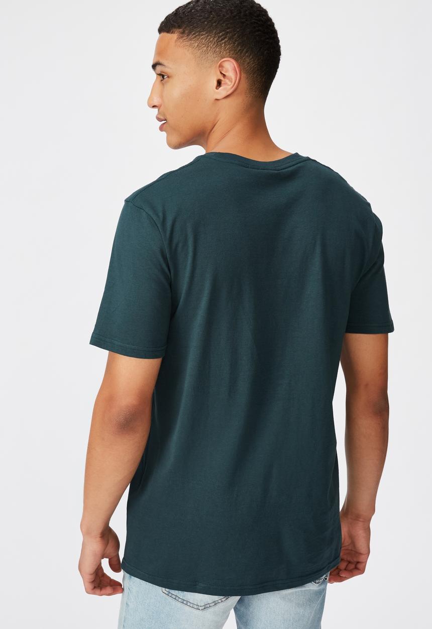 Cotton On - 5 Boroughs chest Tbar text T-shirt - teal
