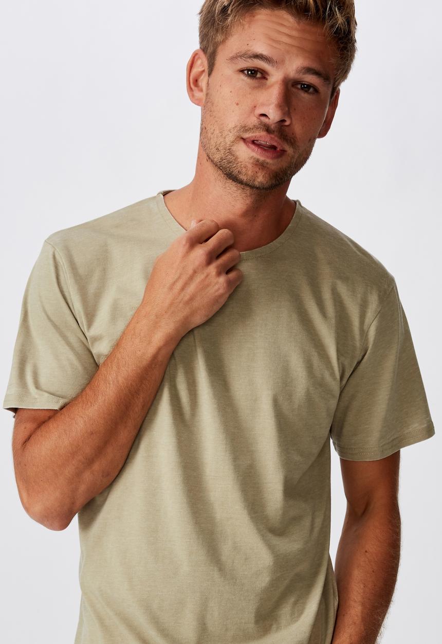 Cotton On - Longline curve hem burnout tee - blair green