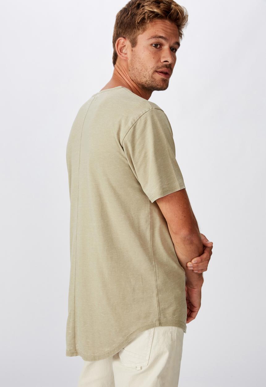 Cotton On - Longline curve hem burnout tee - blair green