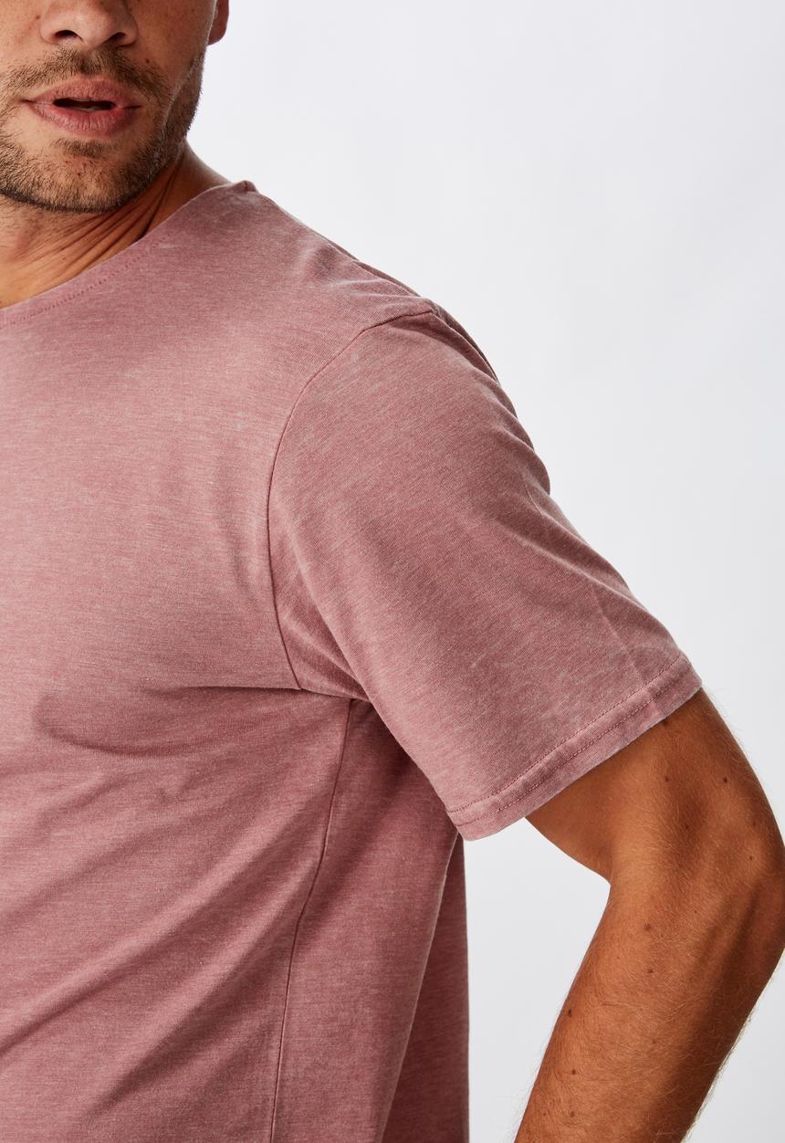 Cotton On - Longline curve hem burnout tee - pink