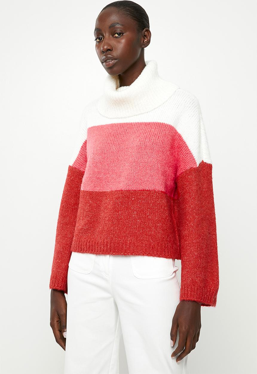 ONLY - Jeana polo pullover wool knit - multi