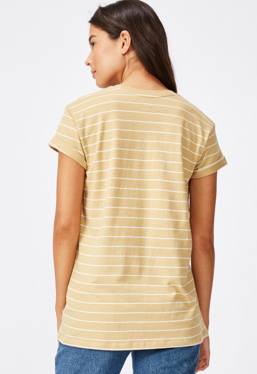 Cotton On - Classic slogan T-shirts stay kind - yellow & white 