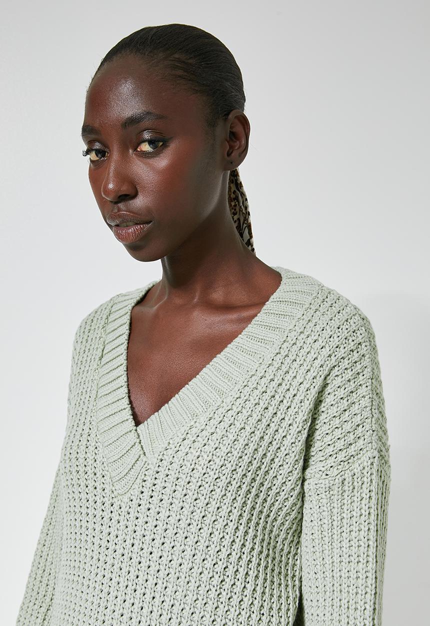 Superbalist - Slouchy v - neck pullover - green