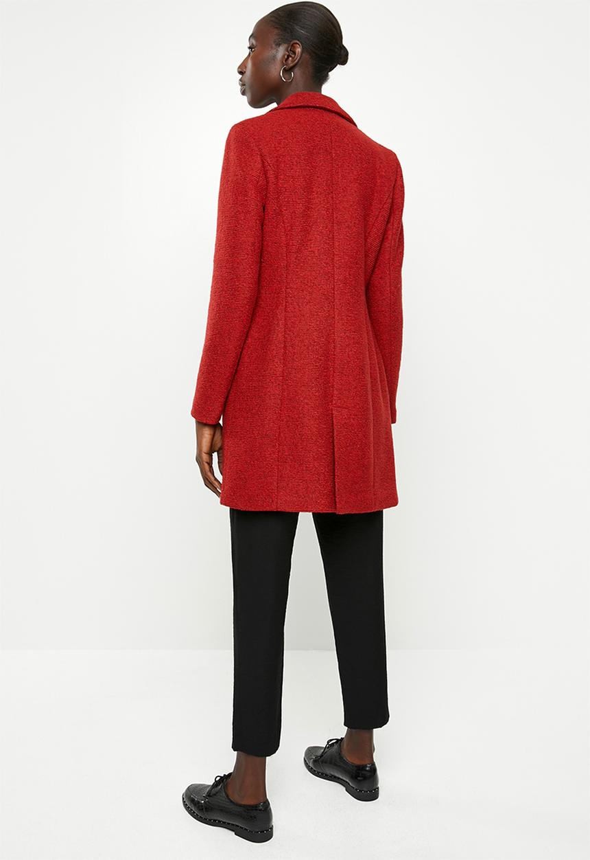 ONLY - Beatrice long wool coat - red 