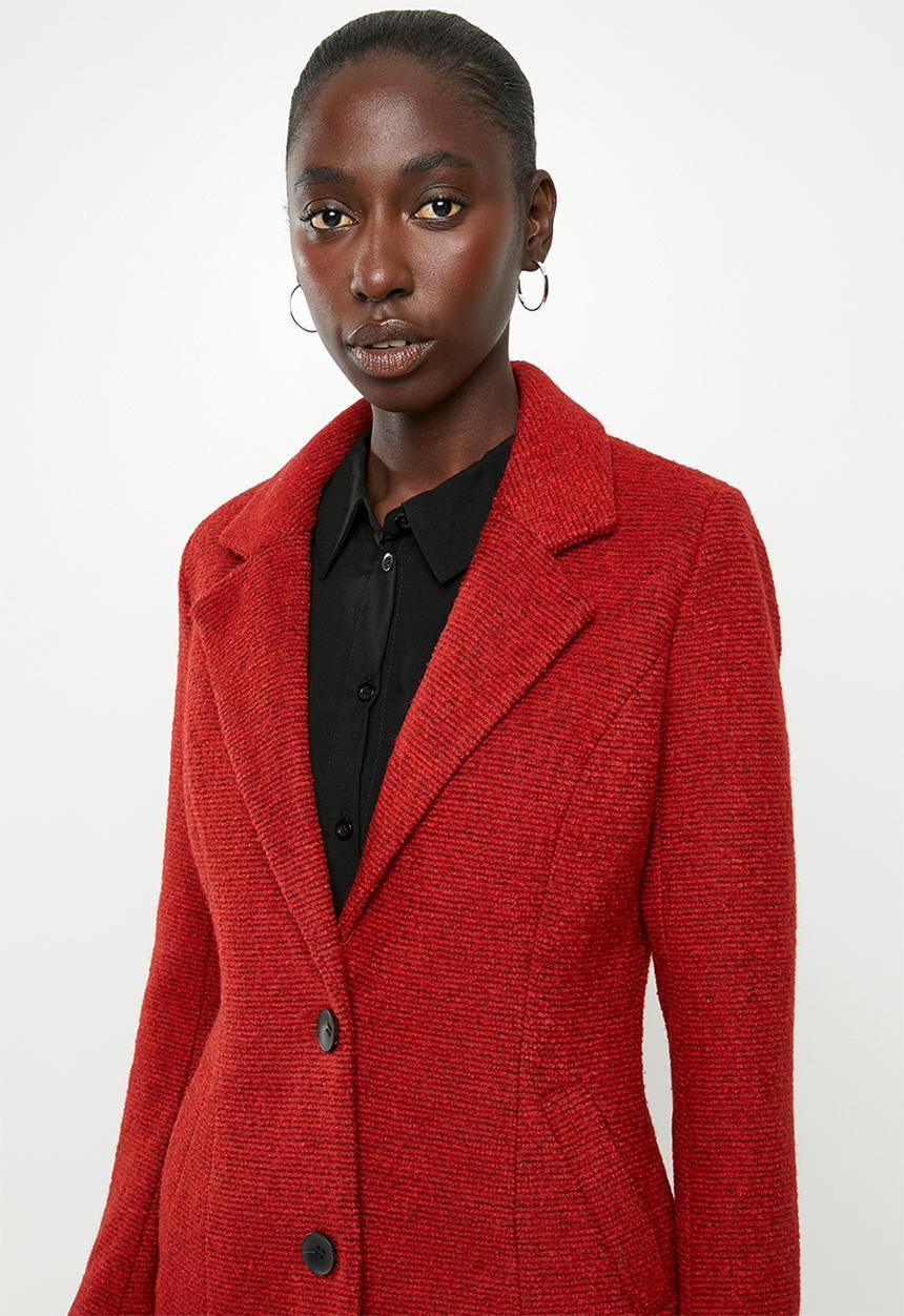 ONLY - Beatrice long wool coat - red 