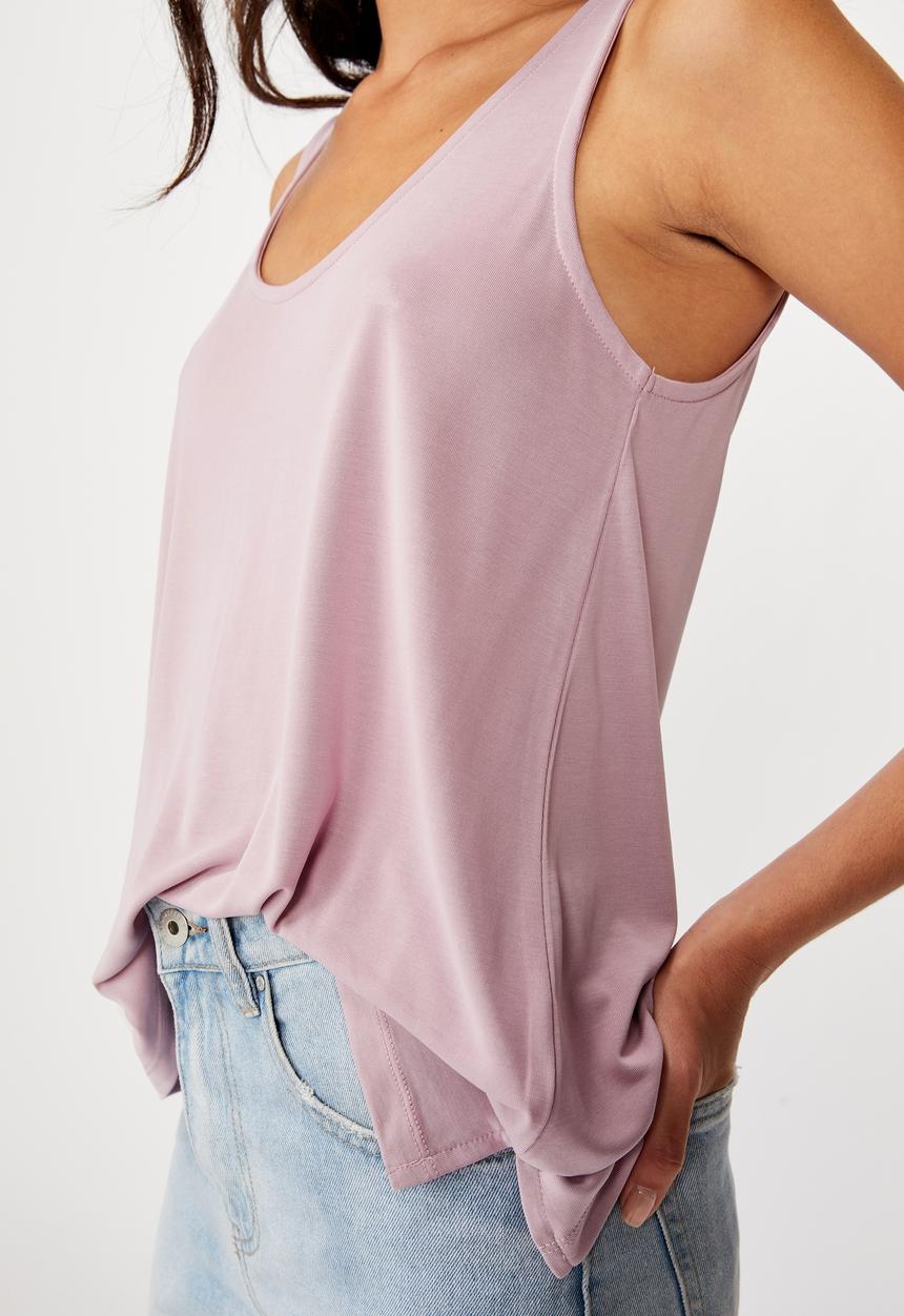 Cotton On - Tia scooped high low tank top - purple