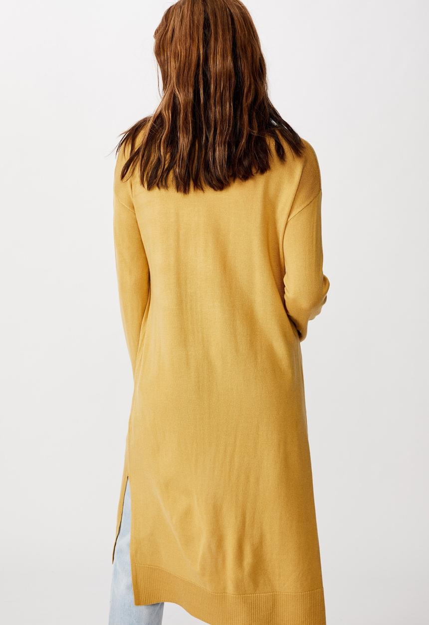 Cotton On - Francie lightweight longline cardi - yellow