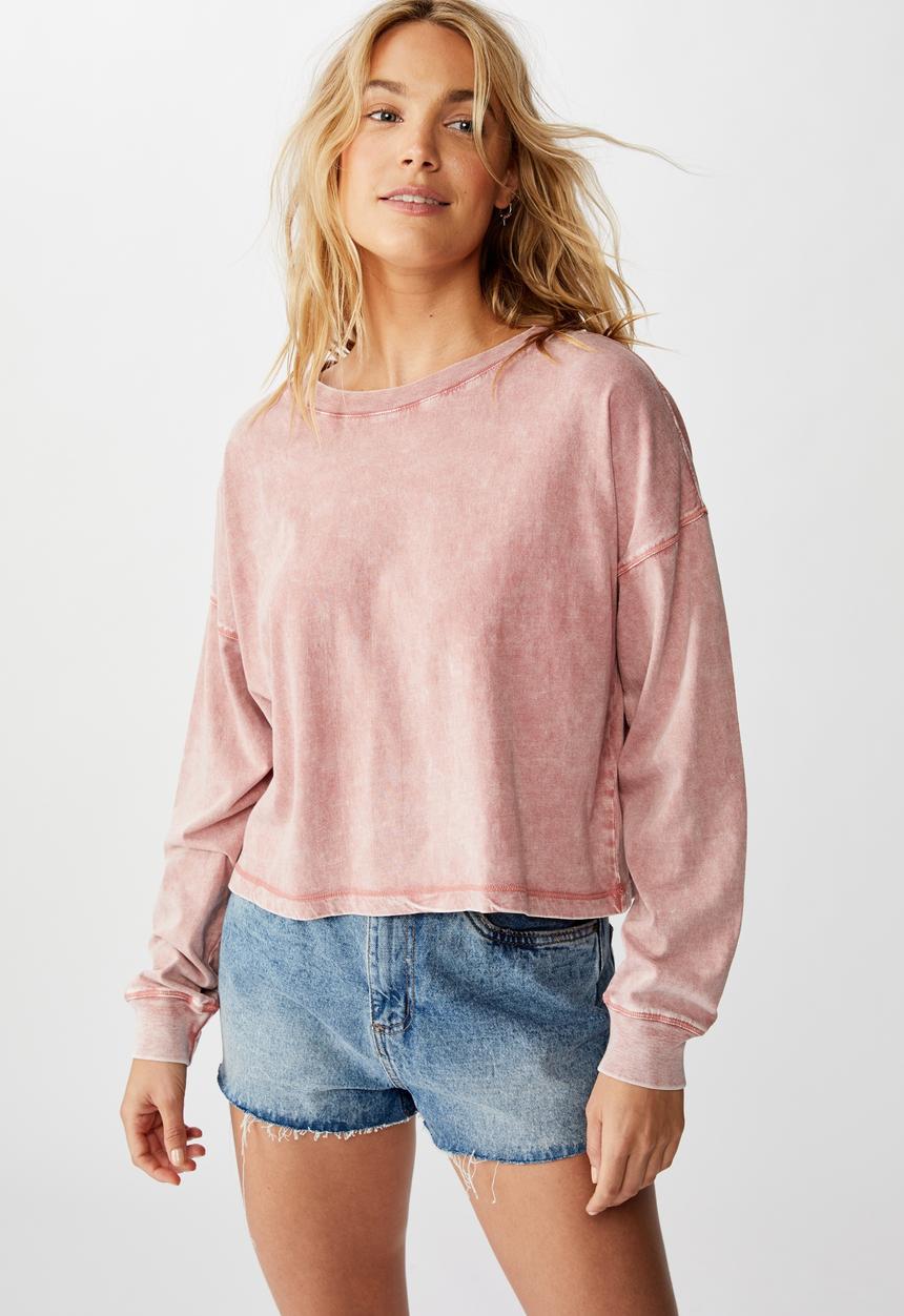 Cotton On - Harris crew neck long sleeve top - pink 