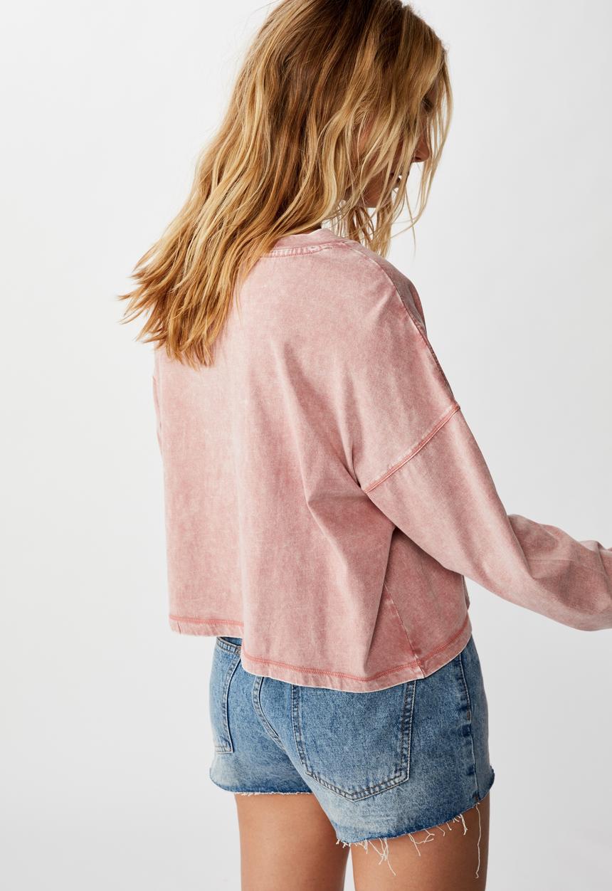 Cotton On - Harris crew neck long sleeve top - pink 