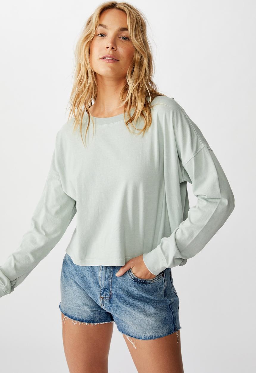 Cotton On - Harris crew neck long sleeve top - blue