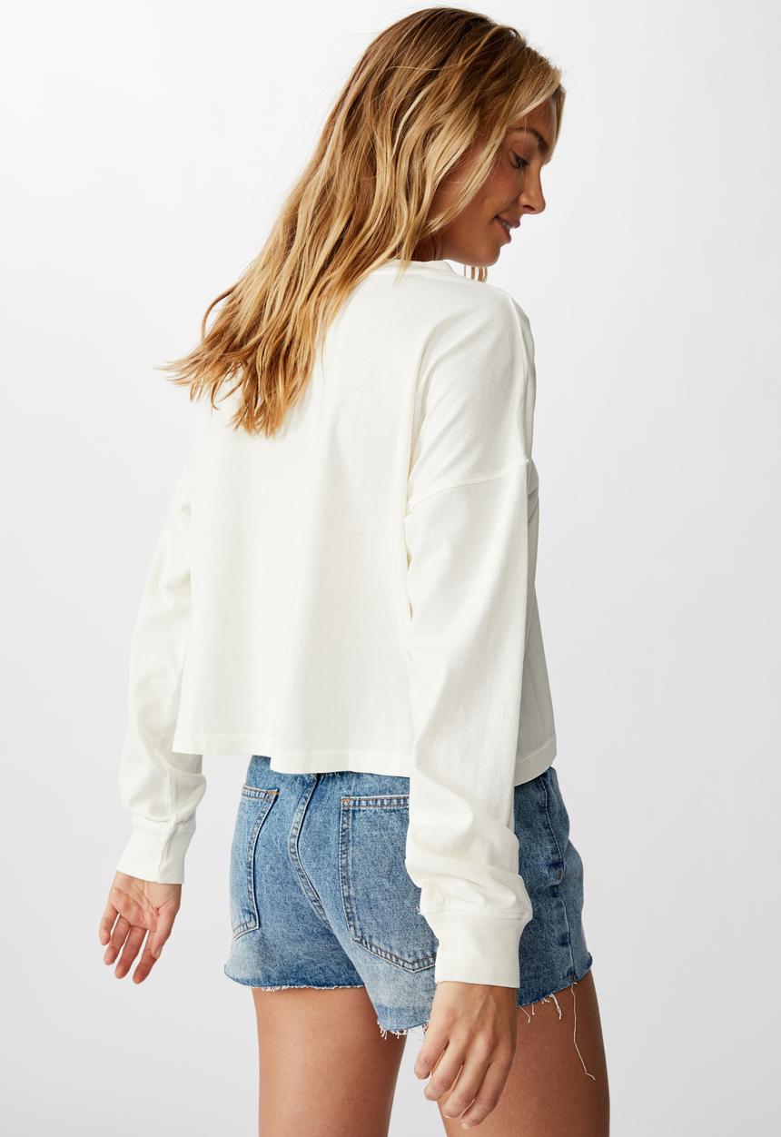 Cotton On - Harris crew neck long sleeve top - cream 