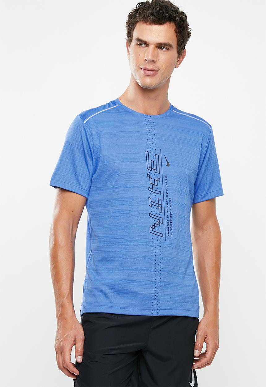 Nike - Nike dry miler short sleeve gx pullover - blue