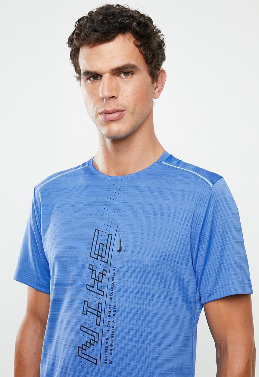Nike - Nike dry miler short sleeve gx pullover - blue