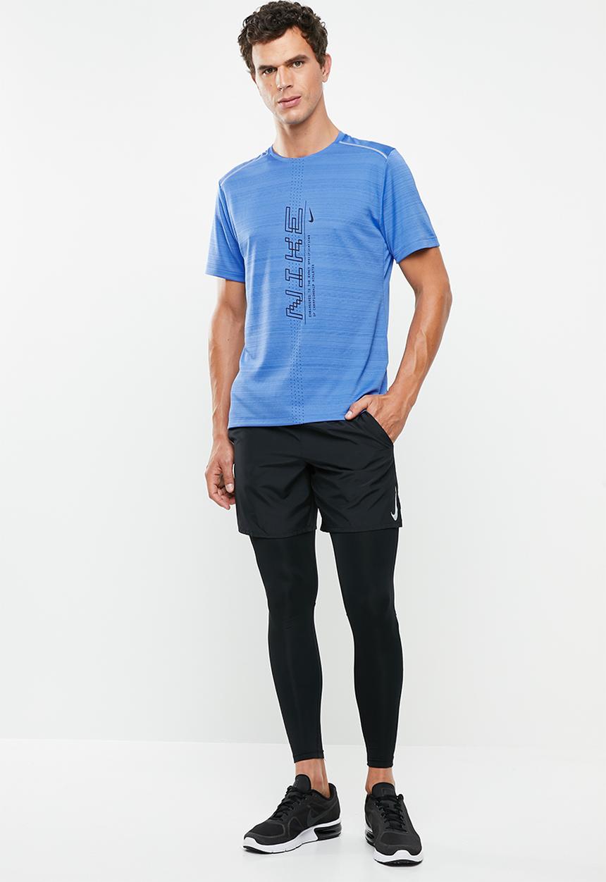 Nike - Nike dry miler short sleeve gx pullover - blue
