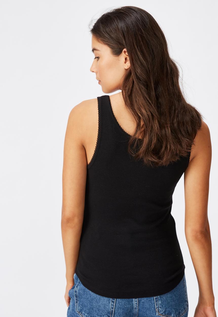 Cotton On - The rewind tank top - black