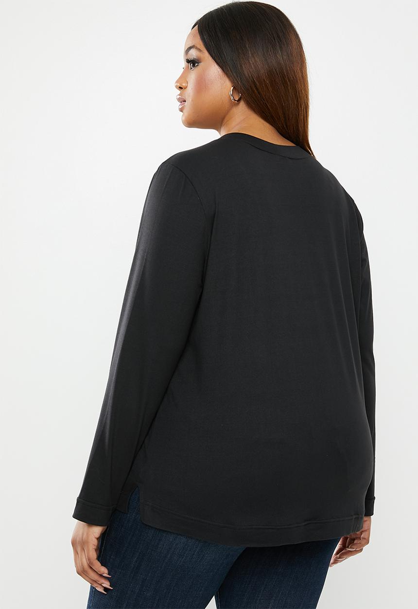 edit Plus - Crew neck long sleeve tee - black