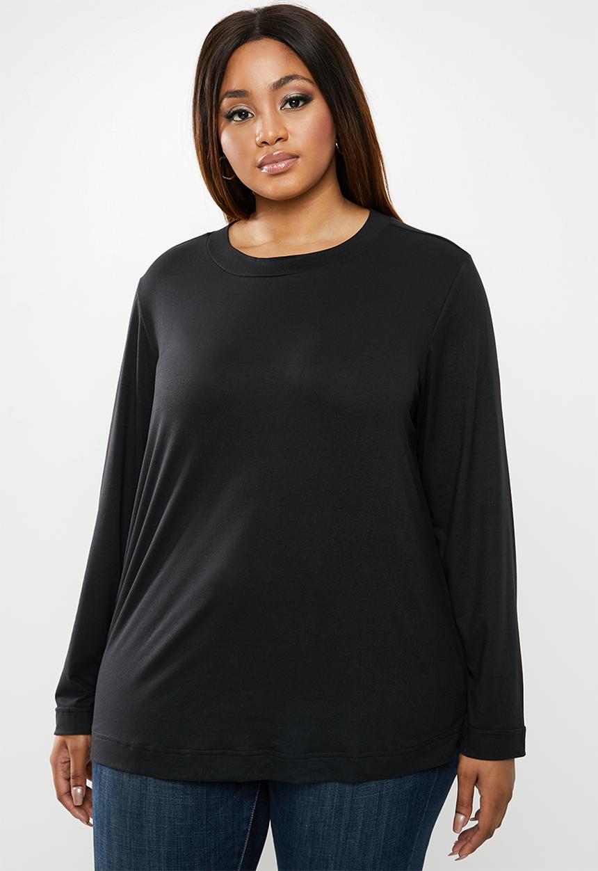 edit Plus - Crew neck long sleeve tee - black