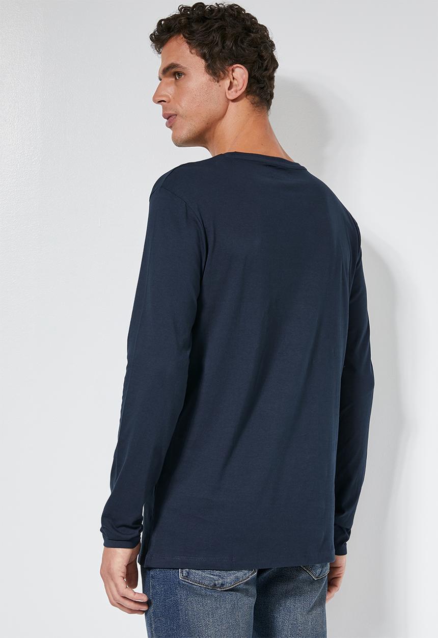 Superbalist - Plain long sleeve crew neck tee - navy 
