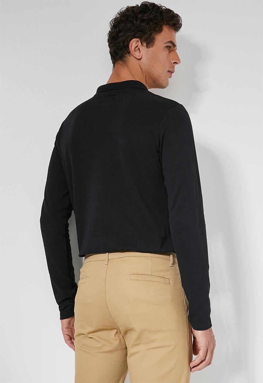 Superbalist - Pique slim fit golfer - black