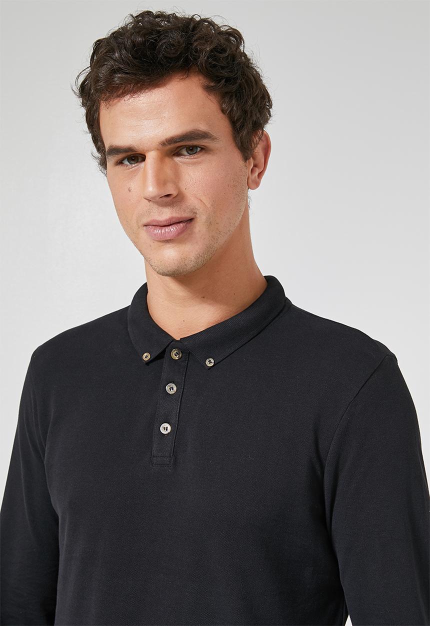 Superbalist - Pique slim fit golfer - black