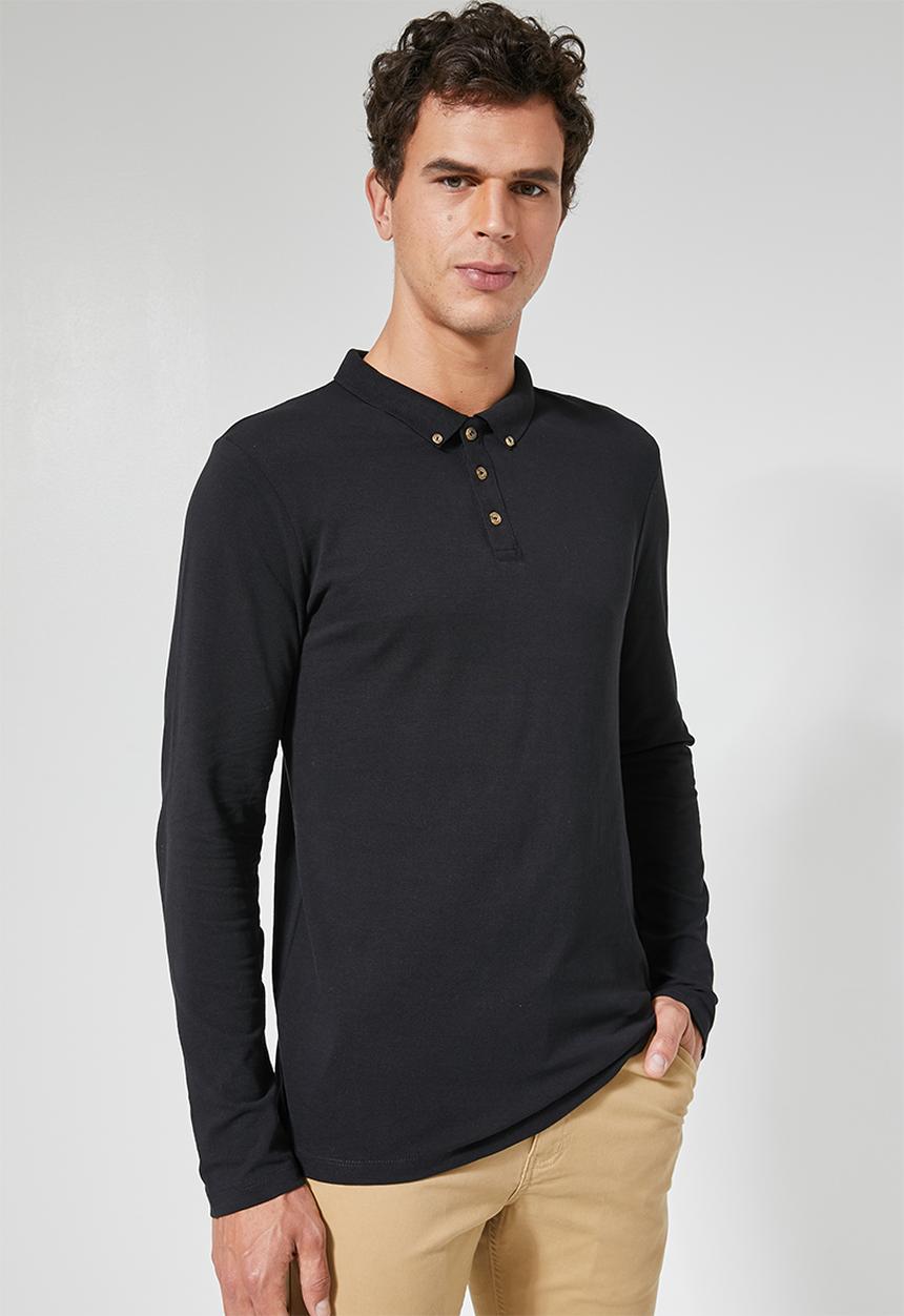 Superbalist - Pique slim fit golfer - black
