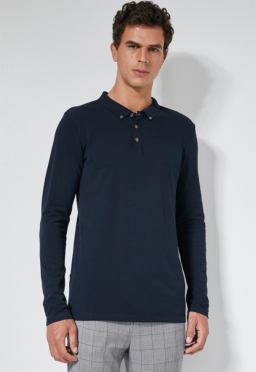 Superbalist - Pique slim fit golfer - navy