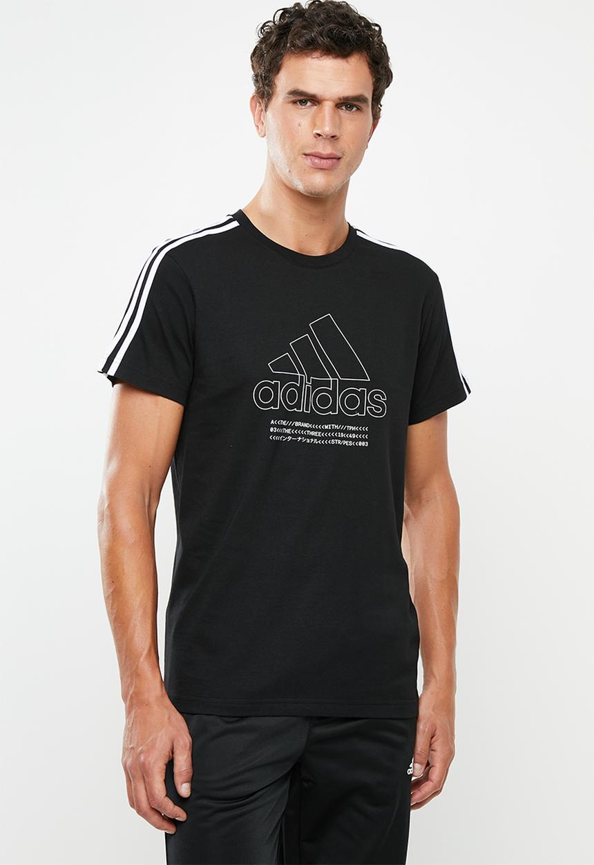 adidas Performance - Bos 3 stripe tee - black