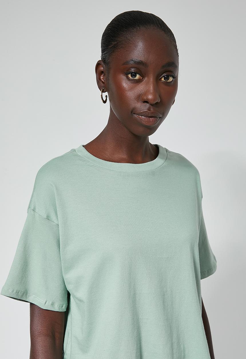 Superbalist - Plain peplum tee - green