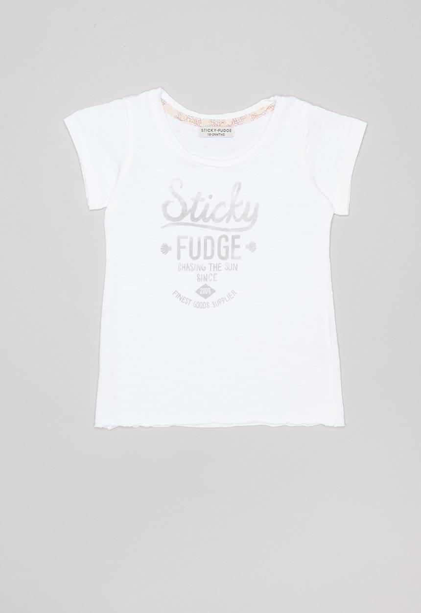 Sticky Fudge - Girls branded T-shirt - white