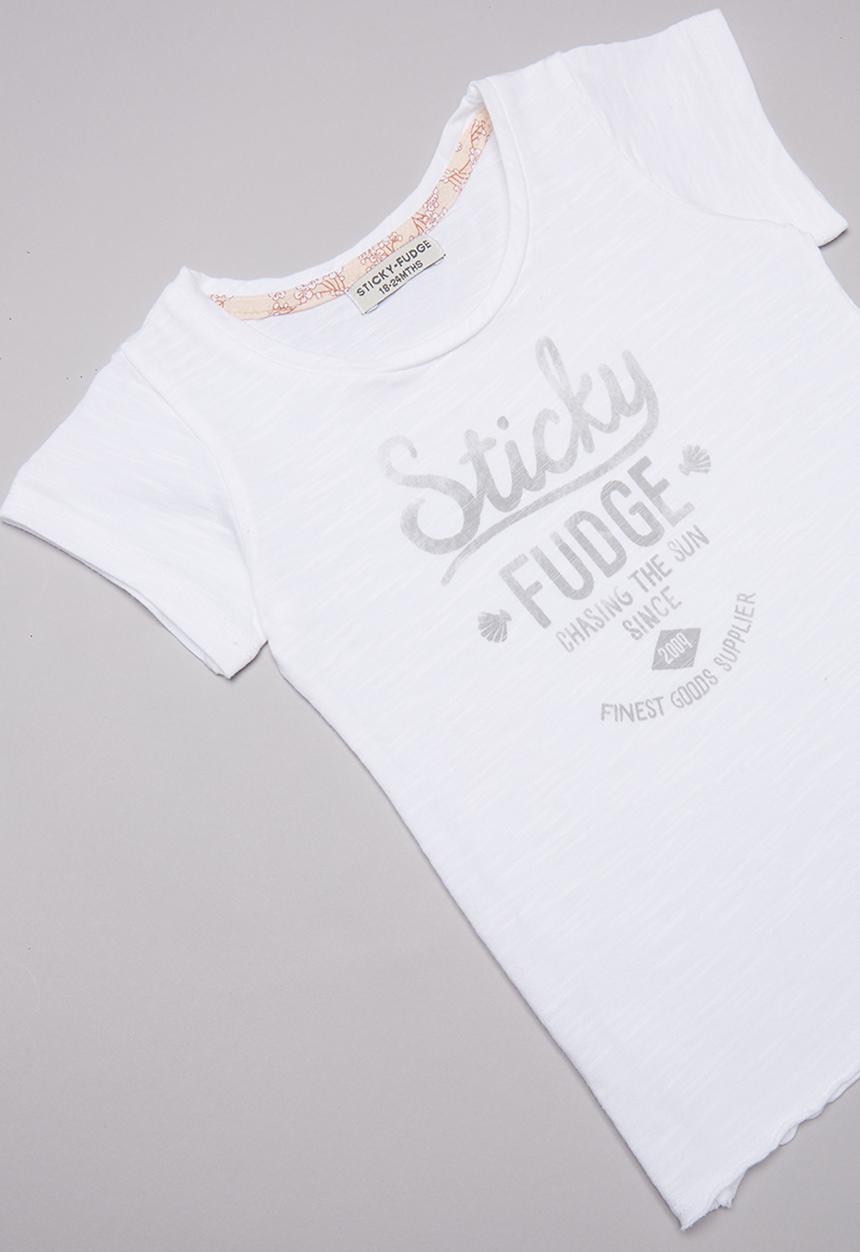 Sticky Fudge - Girls branded T-shirt - white