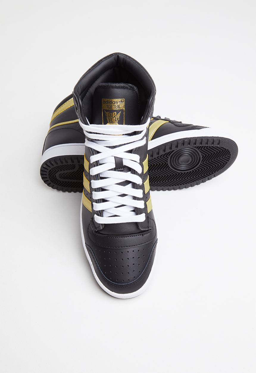 adidas Originals - Top Ten Hi  - core black /gold met / ftwr white