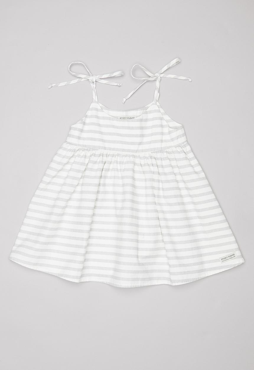 Sticky Fudge - Stripe summer dress - grey