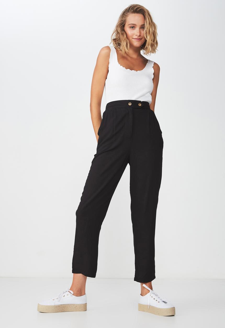 Cotton On - Ava tapered pants - black