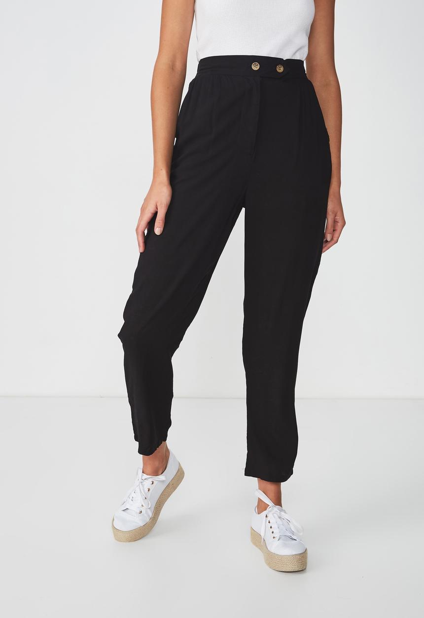 Cotton On - Ava tapered pants - black