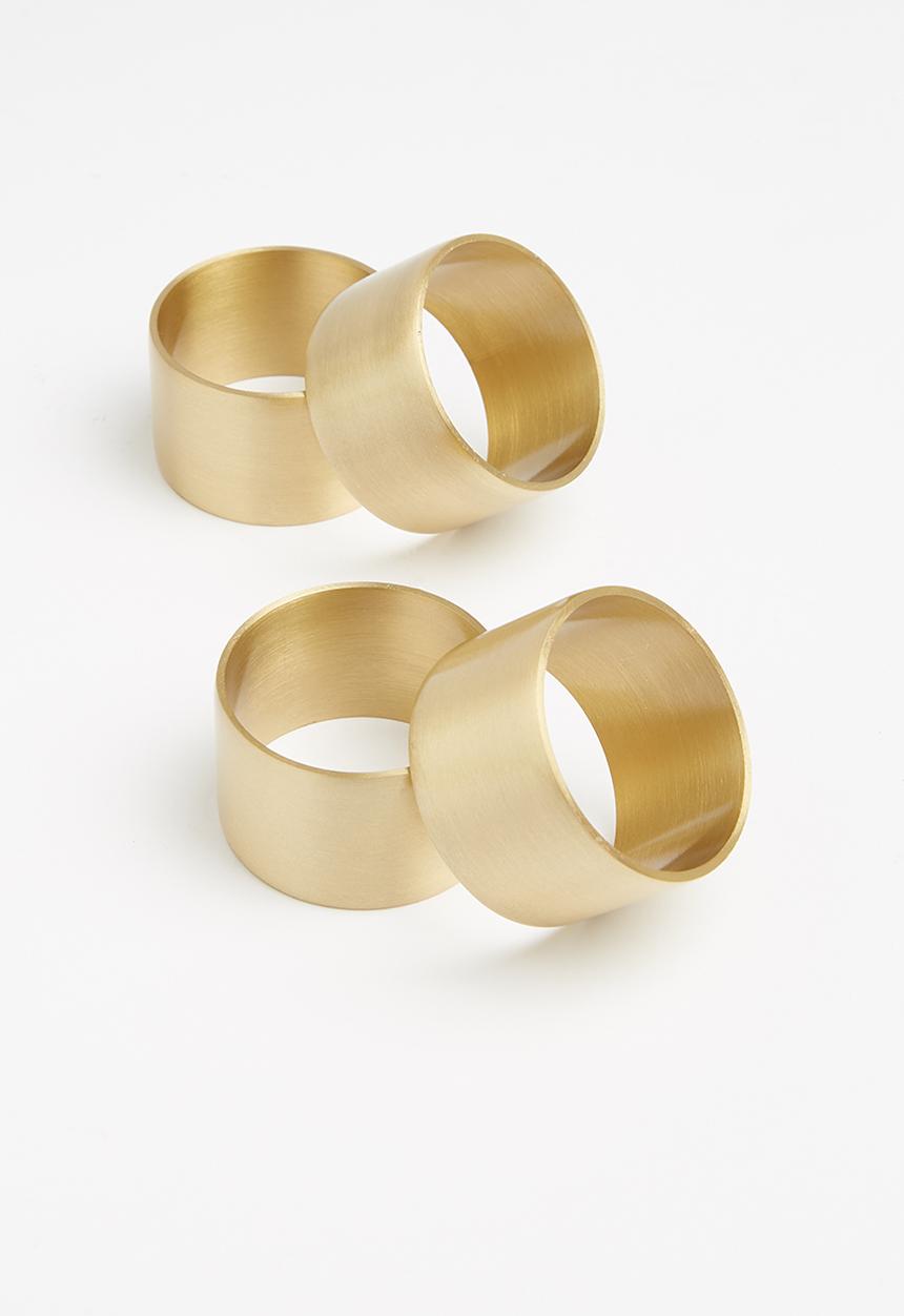 Sixth Floor - Ella napkin ring set of 4 - brass