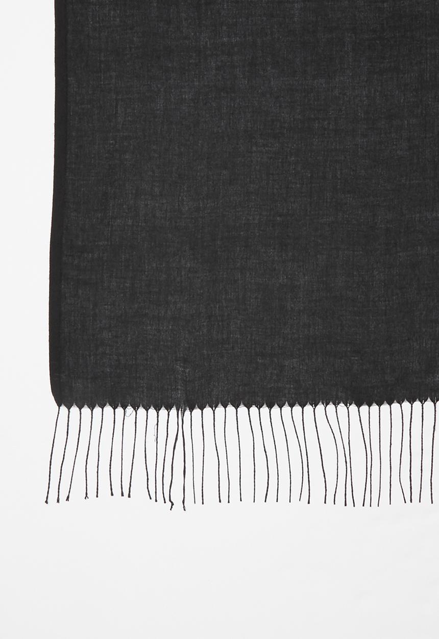 edit - Fringed shawl - black