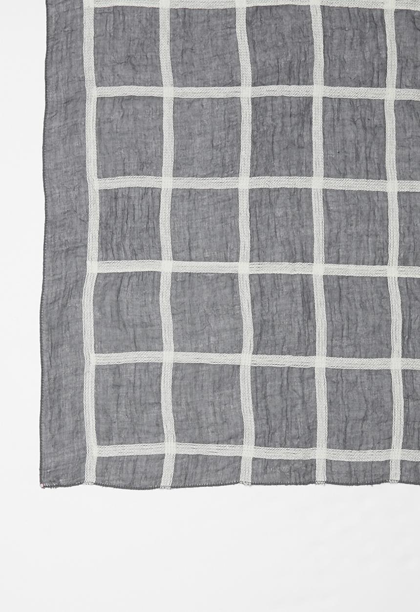 edit - Multi-stripe scarf - grey & white