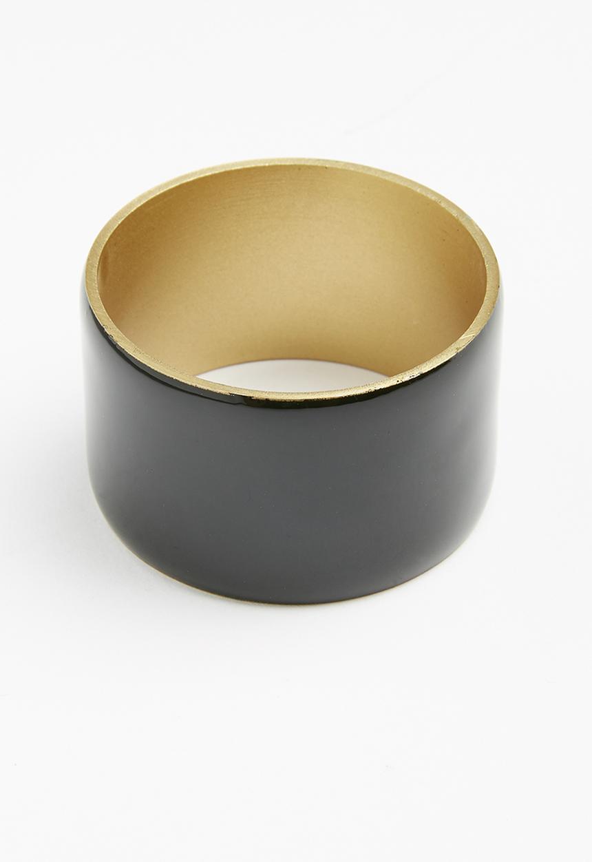 Sixth Floor - Ella napkin ring set of 4 - black