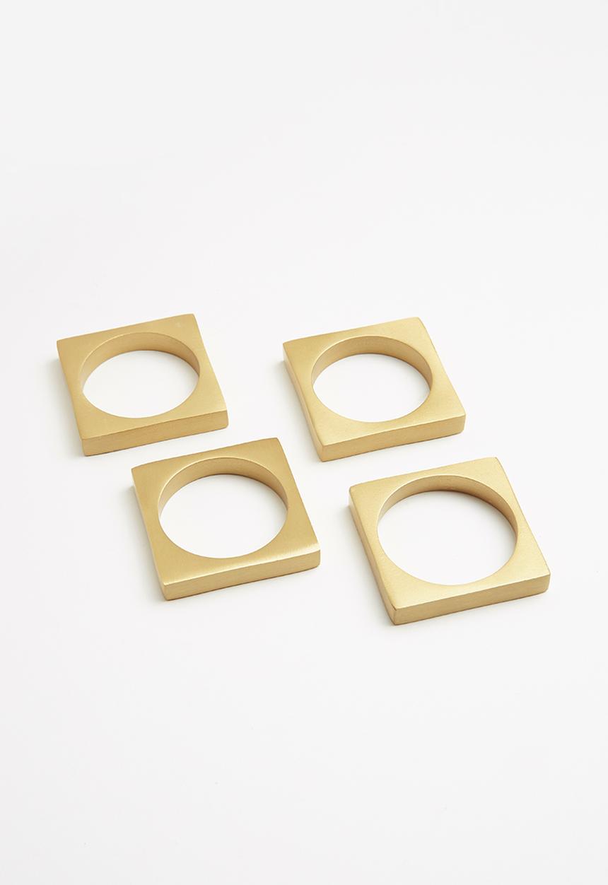 Sixth Floor - Kito napkin ring set of 4 - brass