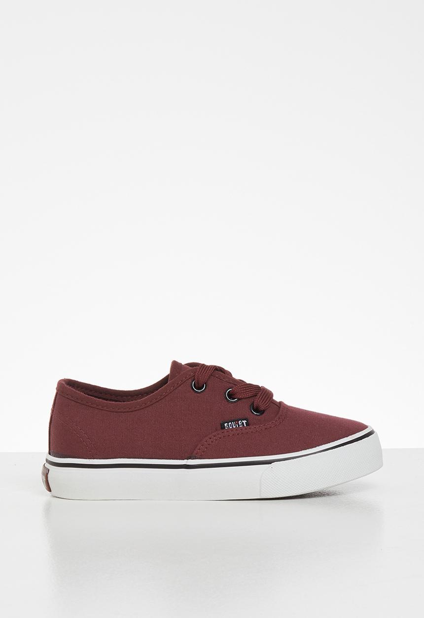 SOVIET - Barca canvas lace ups - burgundy