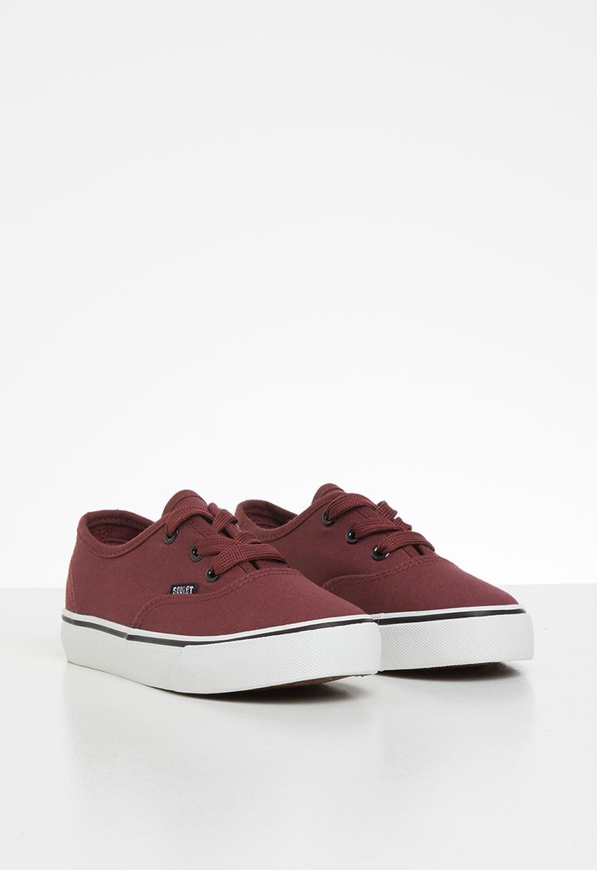 SOVIET - Barca canvas lace ups - burgundy