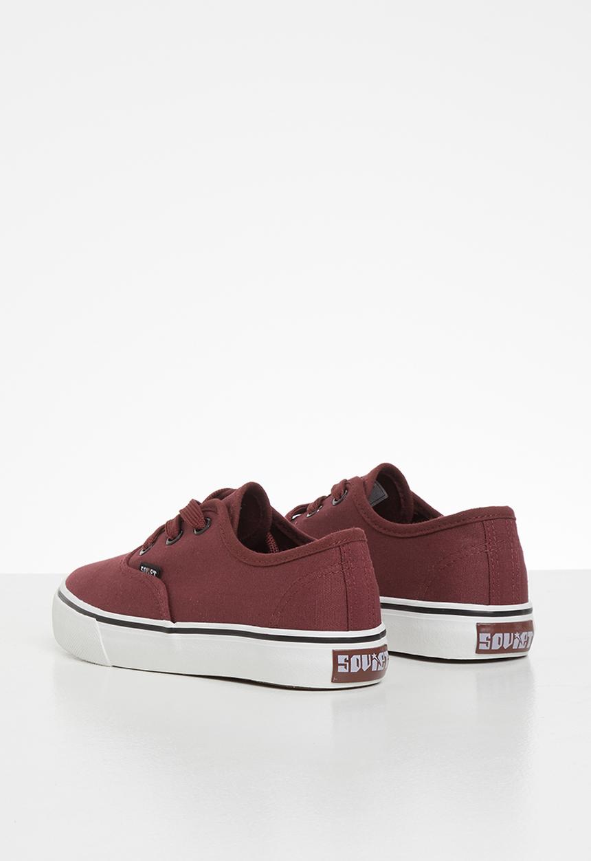 SOVIET - Barca canvas lace ups - burgundy